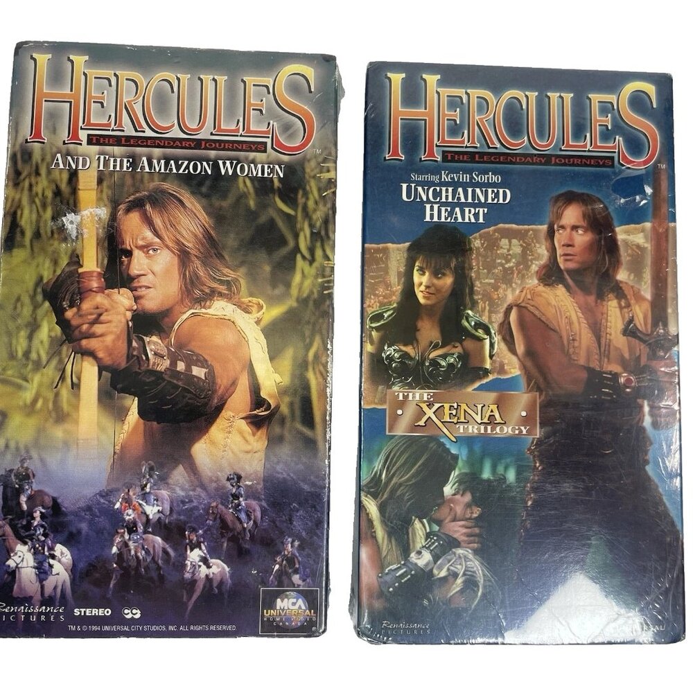 Hercules: The Legendary Journeys VHS Lot (2) – Amazon Women & Unchained Heart –